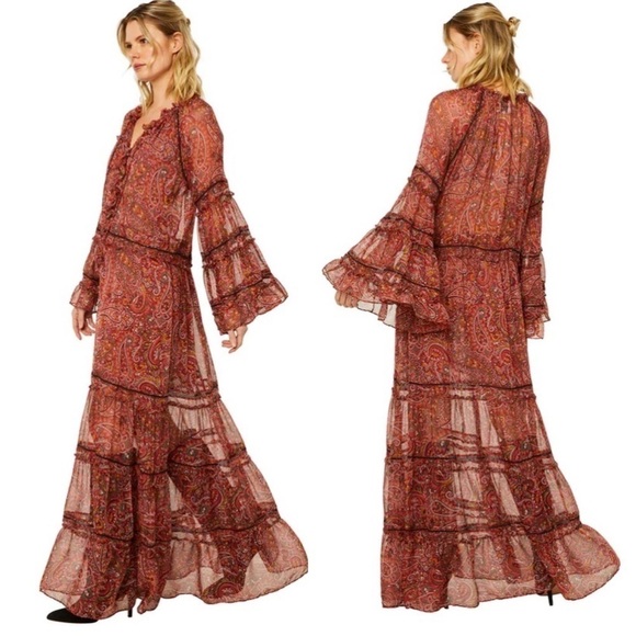 NWT Misa - Genevieve Dress in Bohemian Paisley - Picture 3 of 7